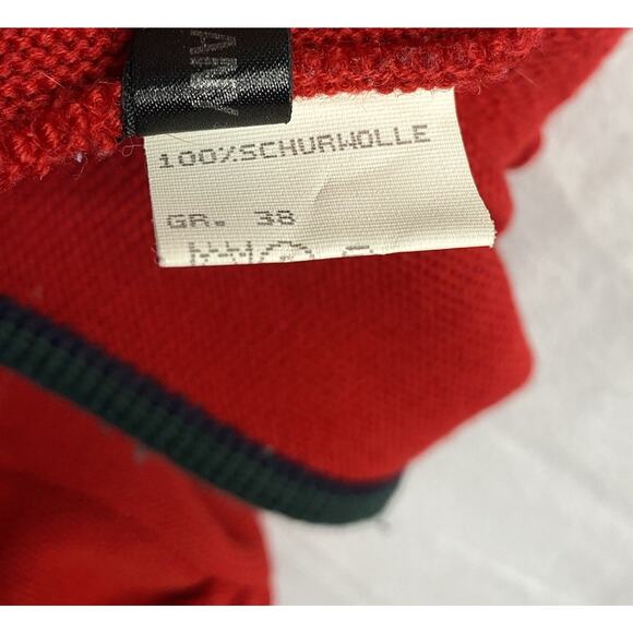 Trachtenmoden ALPENTRAUM Red Wool Cardigan Sweater Nordic 10 Vintage - Picture 5 of 5